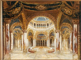 Paul von Joukowsky: Design for the hall of the Grail (second scenes of acts 1 and 3), 1882