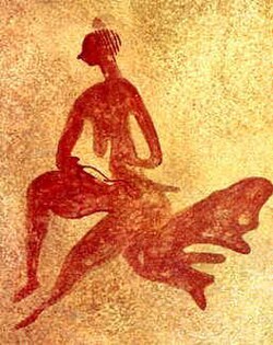 Figure of a woman at the Tassili n'Ajjer mountain range