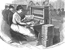 A Hollerith tabulator that has been modified for the first 1890 census tabulation; the punched-card reader was removed, replaced by a simple keyboard.[2]: 61