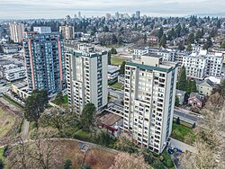 High-rise towers in New Westminster