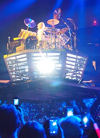 Japanese Visual Kei drummer Yoshiki's drum riser at Madison Square Garden