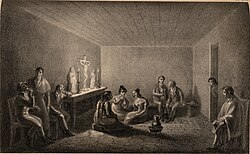 [Colonial] Tertulia and Mate party in Santiago de Chile, in 1821, by Scharf and Schmidtmeyer. John Carter Brown Library.[25]: 240, 266 [26]