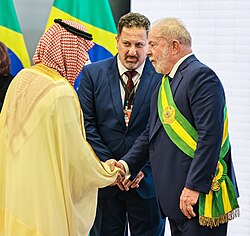 Lula with Saudi foreign minister Faisal bin Farhan Al Saud, 2023