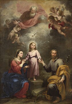 The "Heavenly Trinity" joined to the "Earthly Trinity" through the Incarnation of the Son–The Heavenly and Earthly Trinities by Murillo (c. 1677)