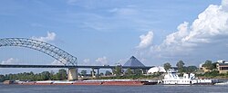 Towboat and barges at Memphis, Tennessee