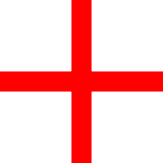The Cross of Saint George as a square flag.