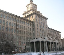 The main building of Harbin Institute of Technology. Note the Stalinist "tier-cake" façade, reminiscent of the "Seven Sisters" in Moscow.