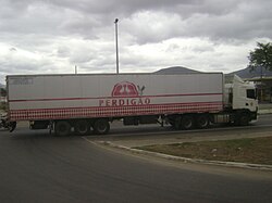 Truck of a meat company in Brazil. Latin America produces 25% of the world's beef and chicken meat.