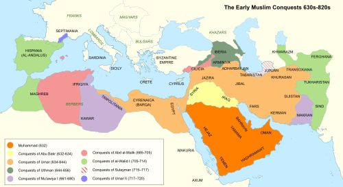 The early Muslim conquests by reign after Muhammad's unification of Arabia