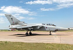 An RAF Panavia Tornado F3 (also known as the Tornado ADV) taxiing for take-off