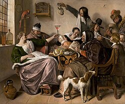 Jan Steen, The way you hear it, circa 1665, Mauritshuis