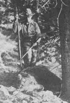Picture of Saxton Pope taken while grizzly hunting at Yellowstone