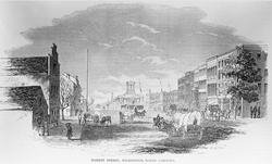 Market Street, facing west, in 1855.