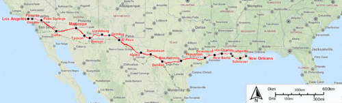 Sunset Limited route map