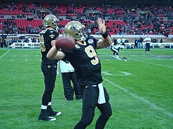 Quarterback Drew Brees was named MVP in Super Bowl XLIV.