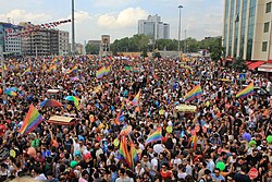 Istanbul Pride was organized in 2003 for the first time. Since 2015, parades in Istanbul have been denied permission by the government.[302]