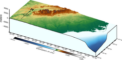 3D Topographical Map of North Carolina