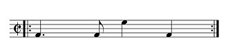 The habanera rhythm shown as tresillo (lower notes) with the backbeat (upper note)