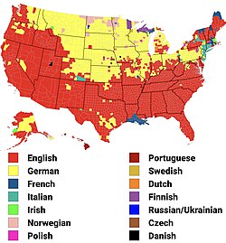 Largest white ancestry by county, per the 1980 census