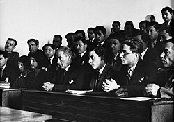 Mustafa Kemal attending a class at the Law School of the Istanbul House of Multiple Sciences in 1930