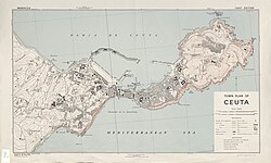 Map of Ceuta in the 1940s