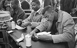 Student sit-in at Woolworth in Durham, North Carolina on February 10, 1960.
