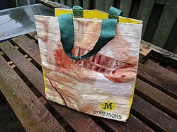 Typical example of a British reusable shopping bag