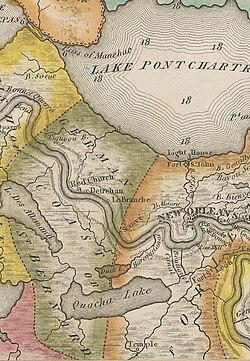 German Coast area of Louisiana, circa 1816 (Barry J. Ruderman Antique Maps 49116mp2)