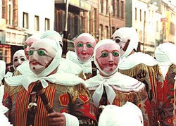 The Gilles at the Carnival of Binche, in Binche, Belgium