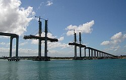 The Newton Navarro Bridge in January 2007, in the final months of its construction