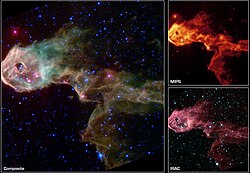 The Spitzer's first light image of IC 1396.
