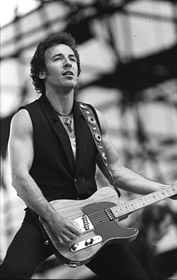 Bruce Springsteen performing in East Berlin in 1988