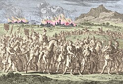 Invasion of the Tatars in Poland in 1666. Drawing by Jan Luyken, 1698.