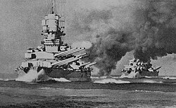 Italian battleships Vittorio Veneto and Littorio during the war