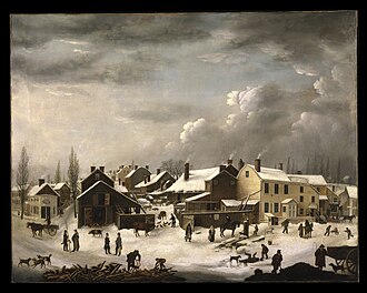 Winter Scene in Brooklyn, c. 1819–20, by Francis Guy (Brooklyn Museum)