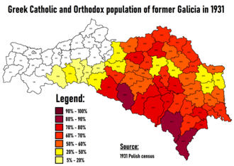 Greek Catholic and Orthodox population of former Galicia in 1931