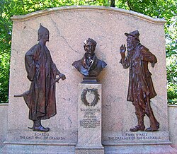Washington Irving Memorial on North Broadway in Irvington, not far from Washington Irving's home in Sunnyside