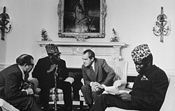 Mobutu Sese Seko and Richard Nixon in Washington, D.C., 1973
