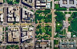 Black Lives Matter Plaza in Washington, D.C., as seen from space on June 8, 2020