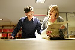 Researchers at the archive