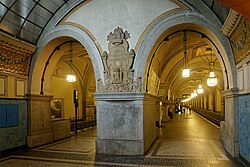 The Berlin U-Bahn (Metro) at Heidelberger Platz station