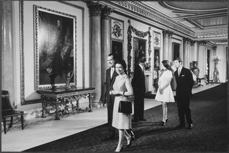 President Nixon with members of the royal family in the ground-floor Marble Hall
