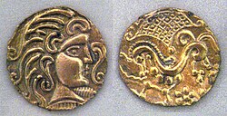 Gold coins minted by the Parisii, 1st century BC