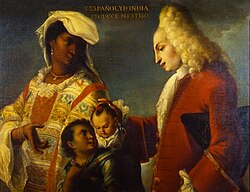 The racial mixing of Spaniards and indigenous Latin Americans