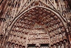 The tympanum and archivolts of Strasbourg Cathedral, with iconography inspired by Albertus Magnus