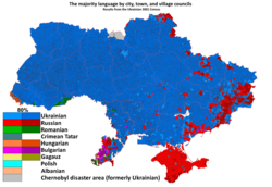 Ukrainian Census (2001): 50–80% native Russian speakers 80–100% native Russian speakers