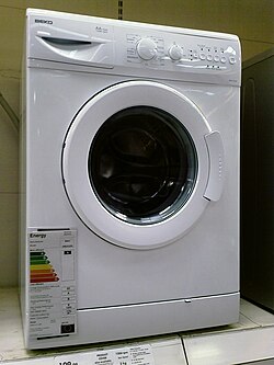 A Beko washing machine, which has 1200 RPM spin and A rating