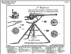 James Puckle's 1718 early autocannon was one of the first inventions required to provide a specification for a patent.