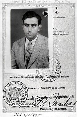 The Hungarian passport Teller carried when he entered the United States in 1935.
