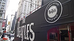 The Beatles double-decker pop-up shop in New York City